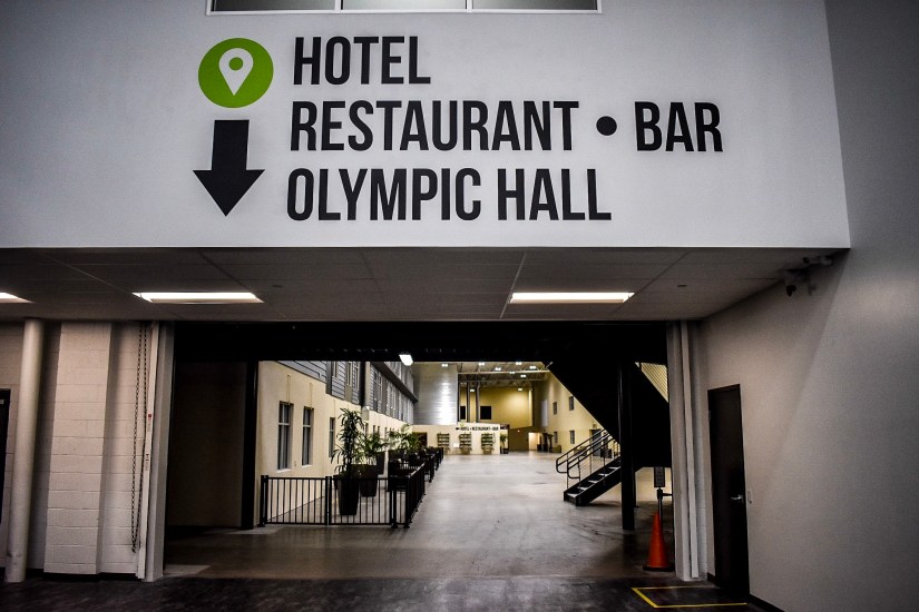 entrance to forklift & palate 